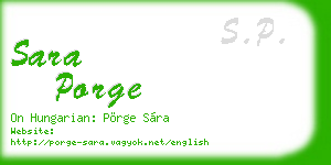 sara porge business card