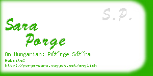 sara porge business card